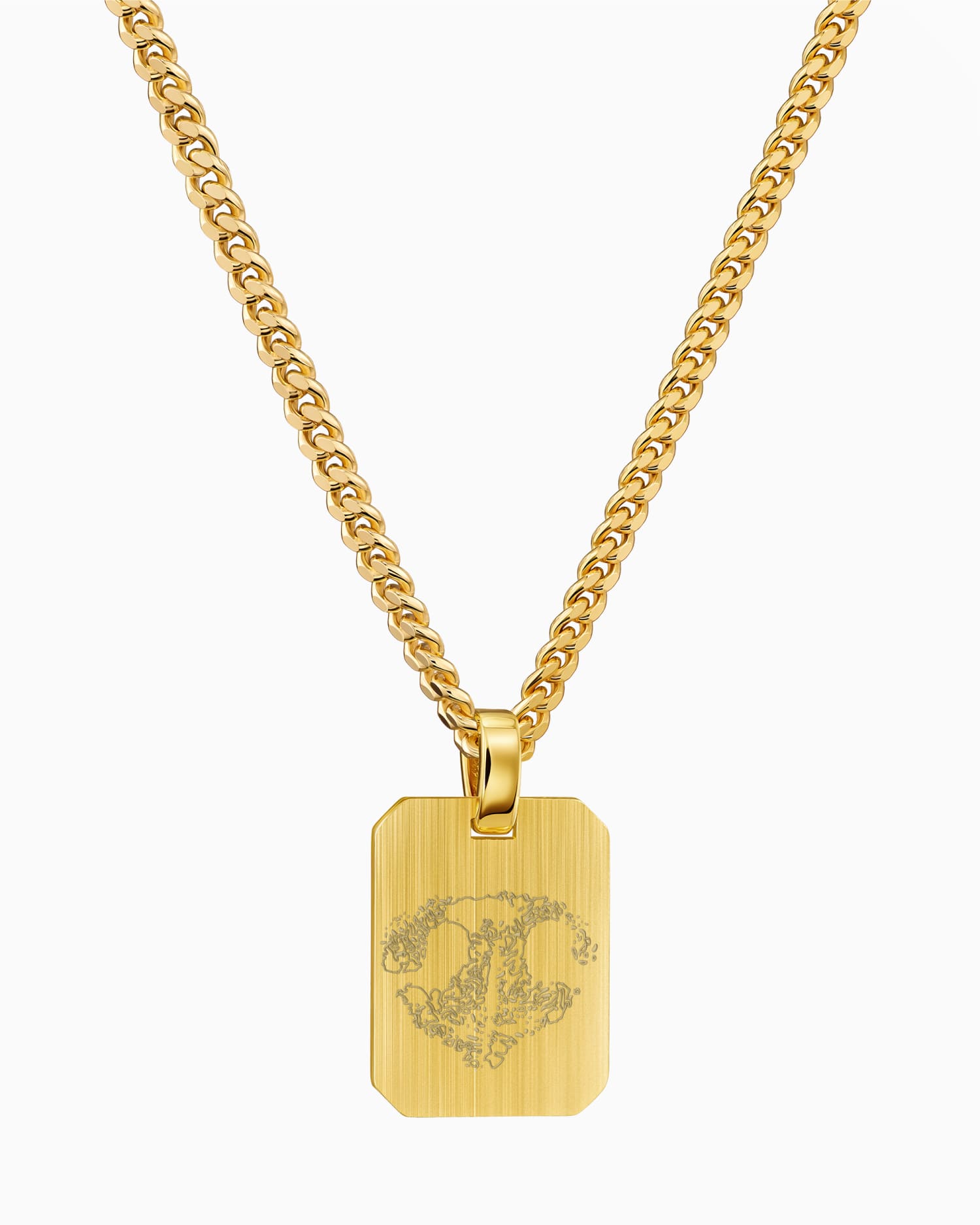 Nose print engraving plates necklace pendant octagon