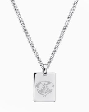 Nose print engraving plate necklace pendant rectangle
