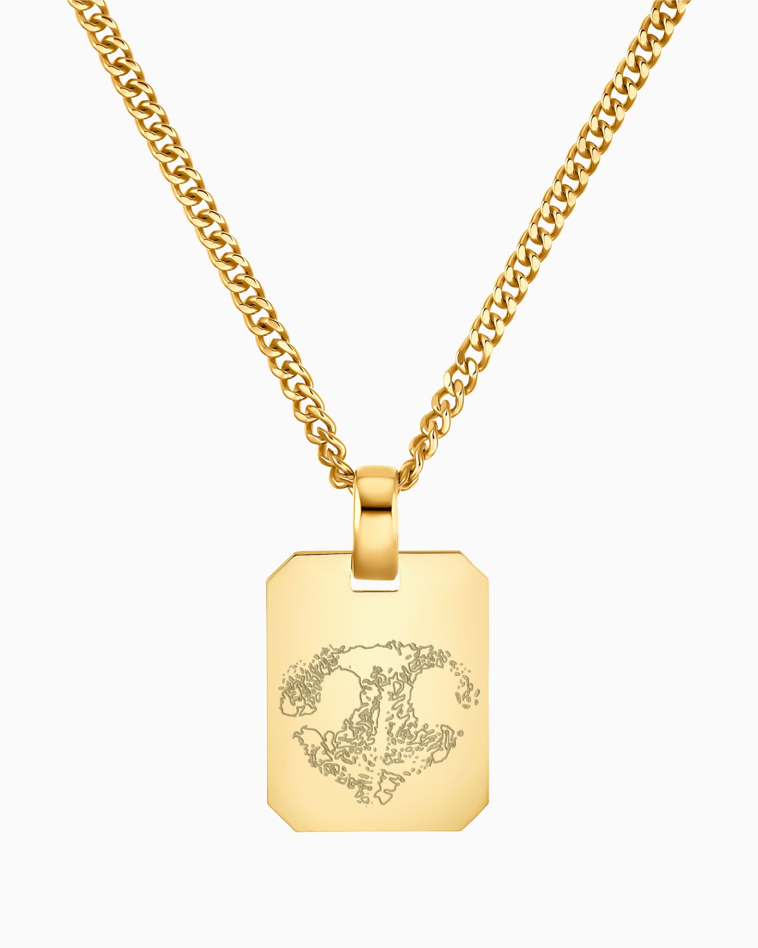 Nose print engraving plates necklace pendant octagon