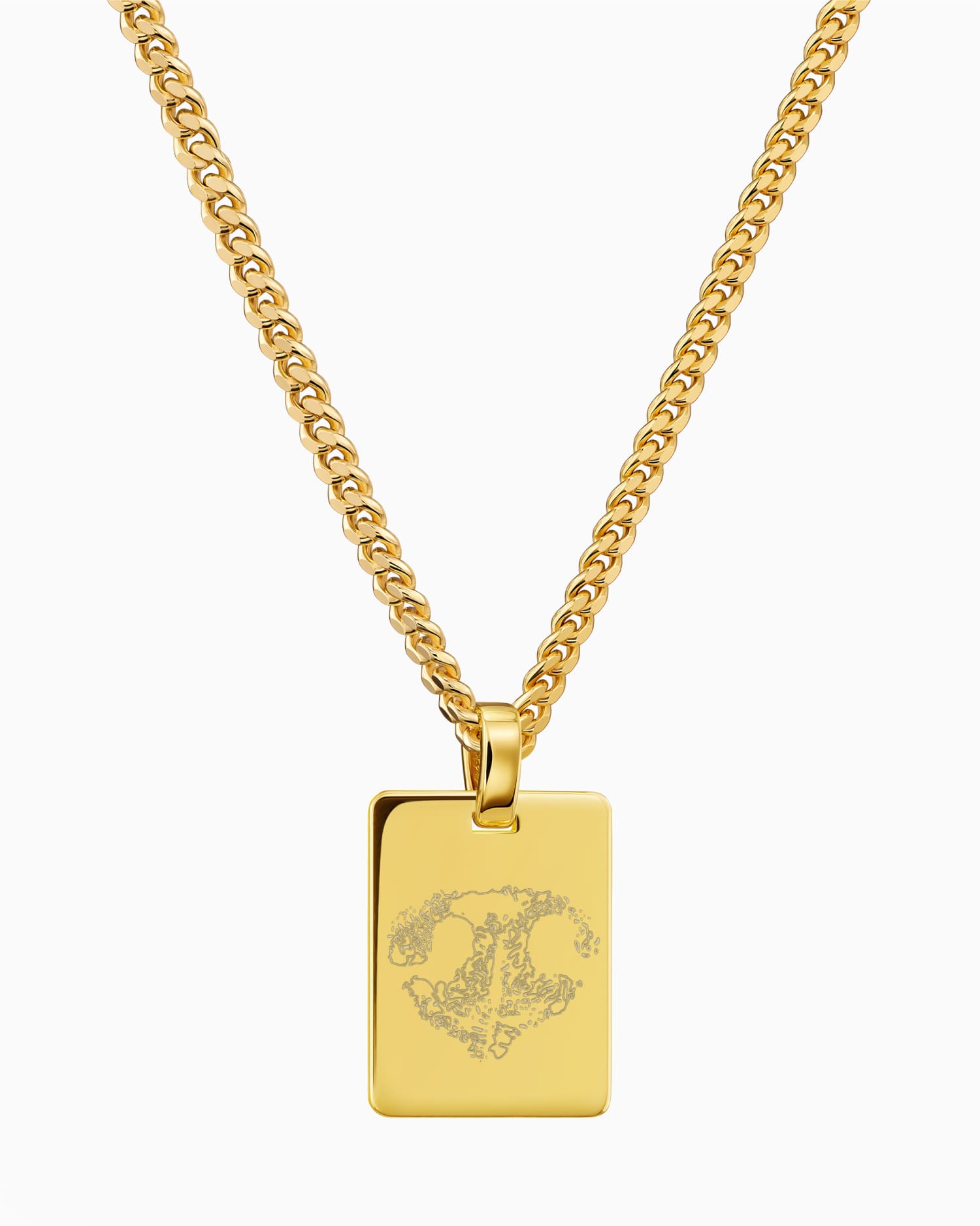 Nose print engraving plates necklace pendant rectangle