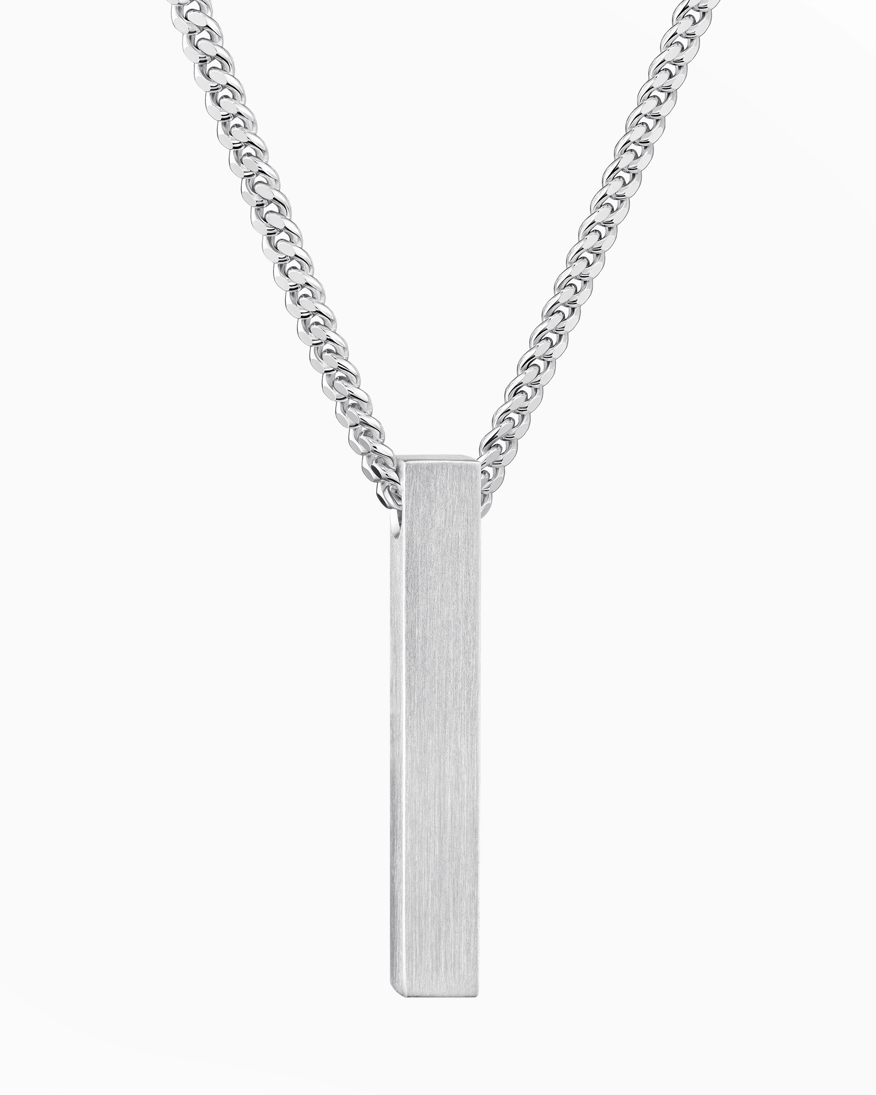 Bar necklace engraving plate pendant