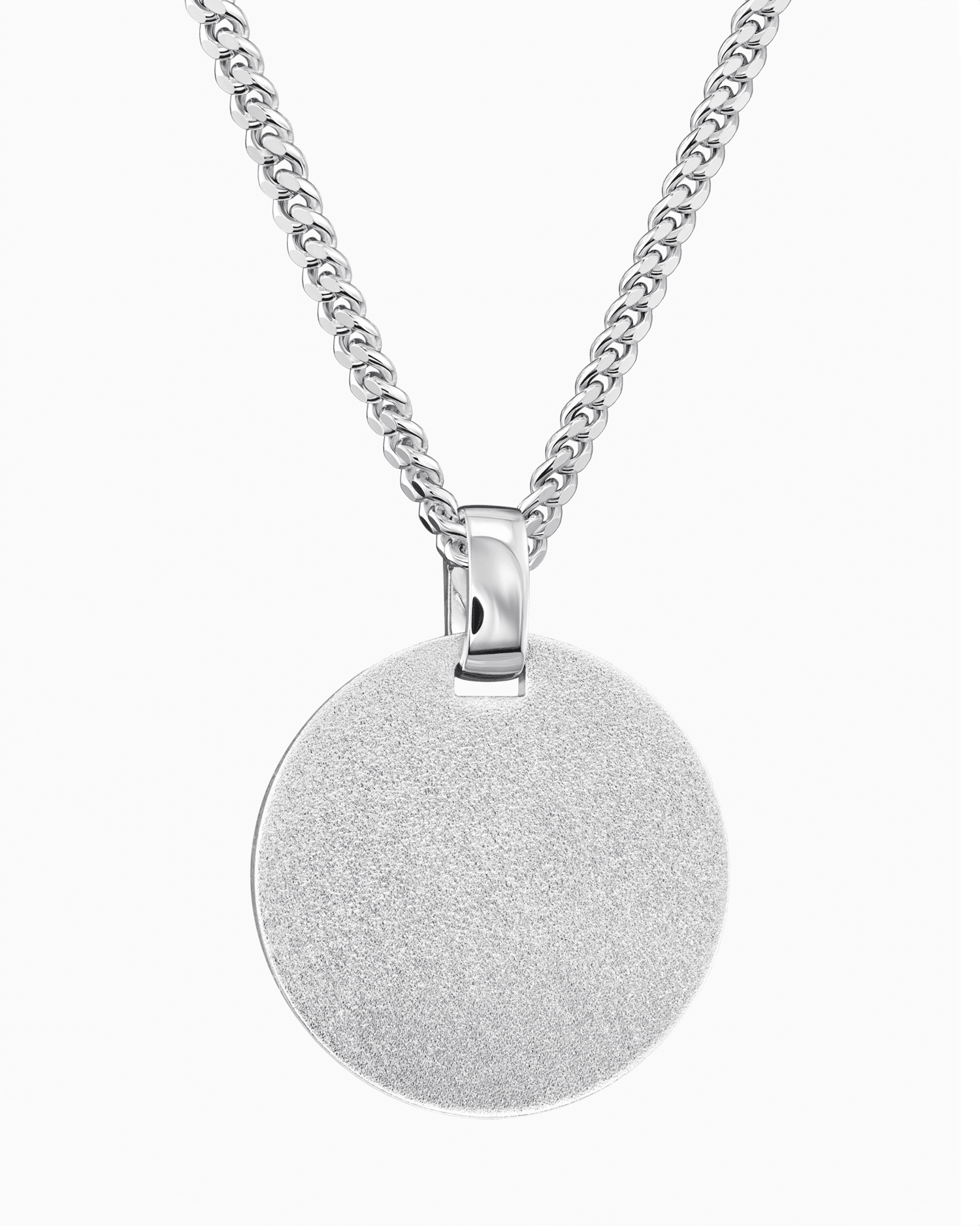 Initials engraving plates necklace pendant round polished