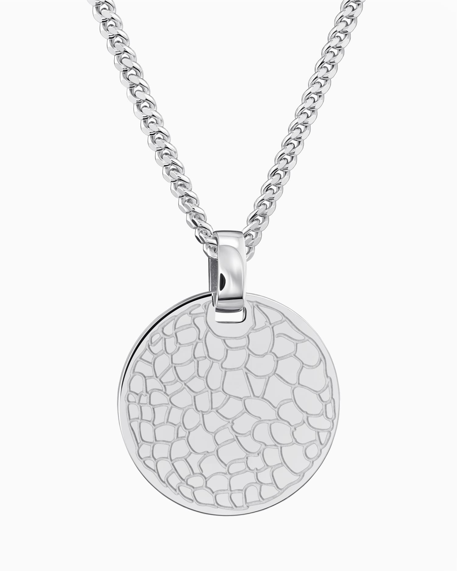 Nose print engraving plates necklace pendant round polished