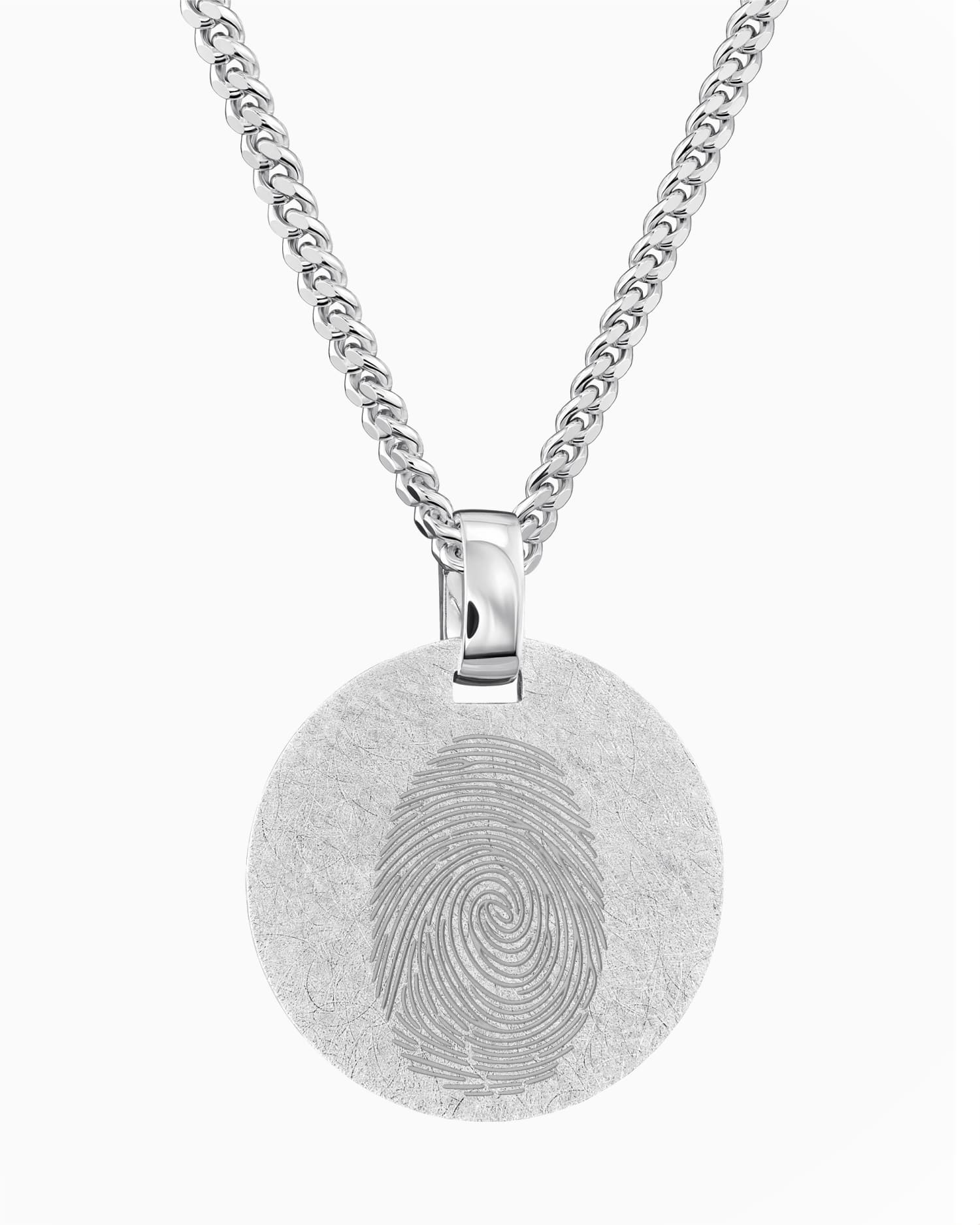 Fingerprint engraving plates necklace pendant round ice matt
