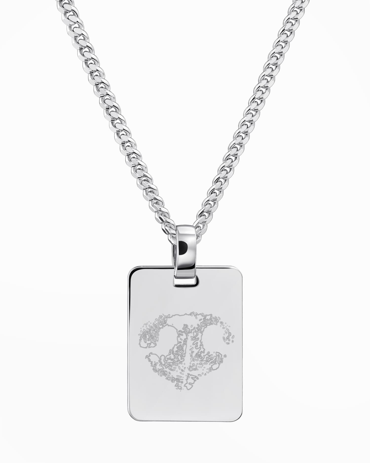 Nose print engraving plates necklace pendant rectangle