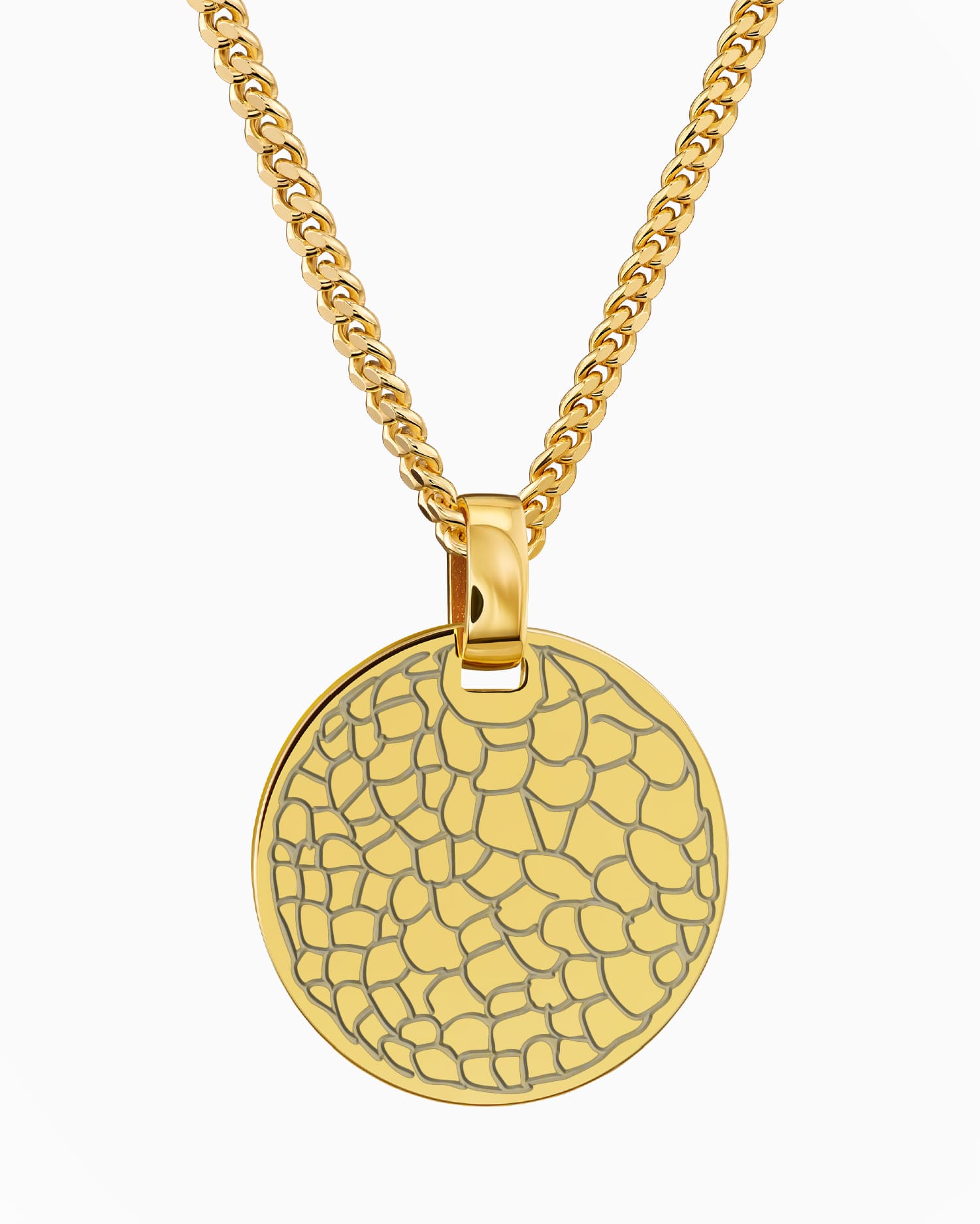 Nose print engraving plates necklace pendant round polished