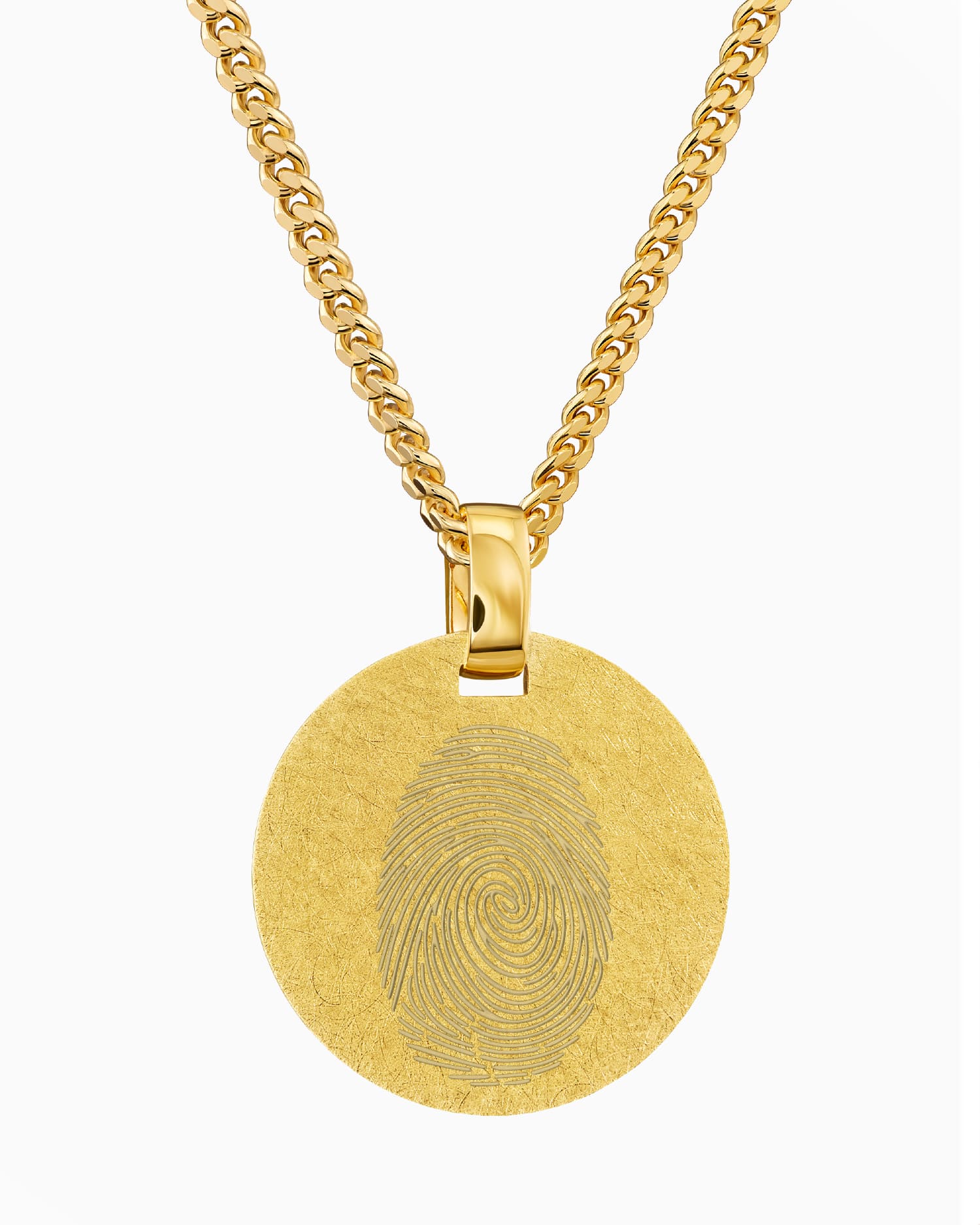 Fingerprint engraving plates necklace pendant round ice matt