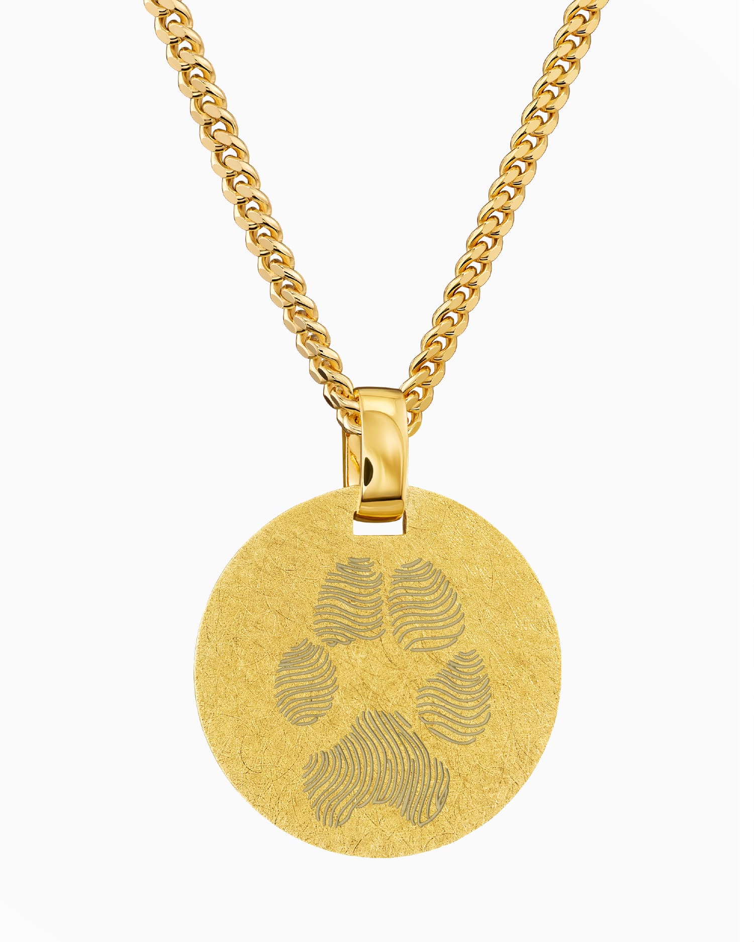 Paw print engraving plates necklace pendant round ice matt