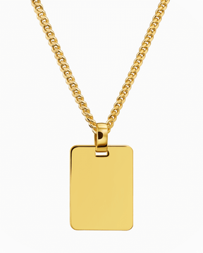 Engraving plates necklace pendant rectangle
