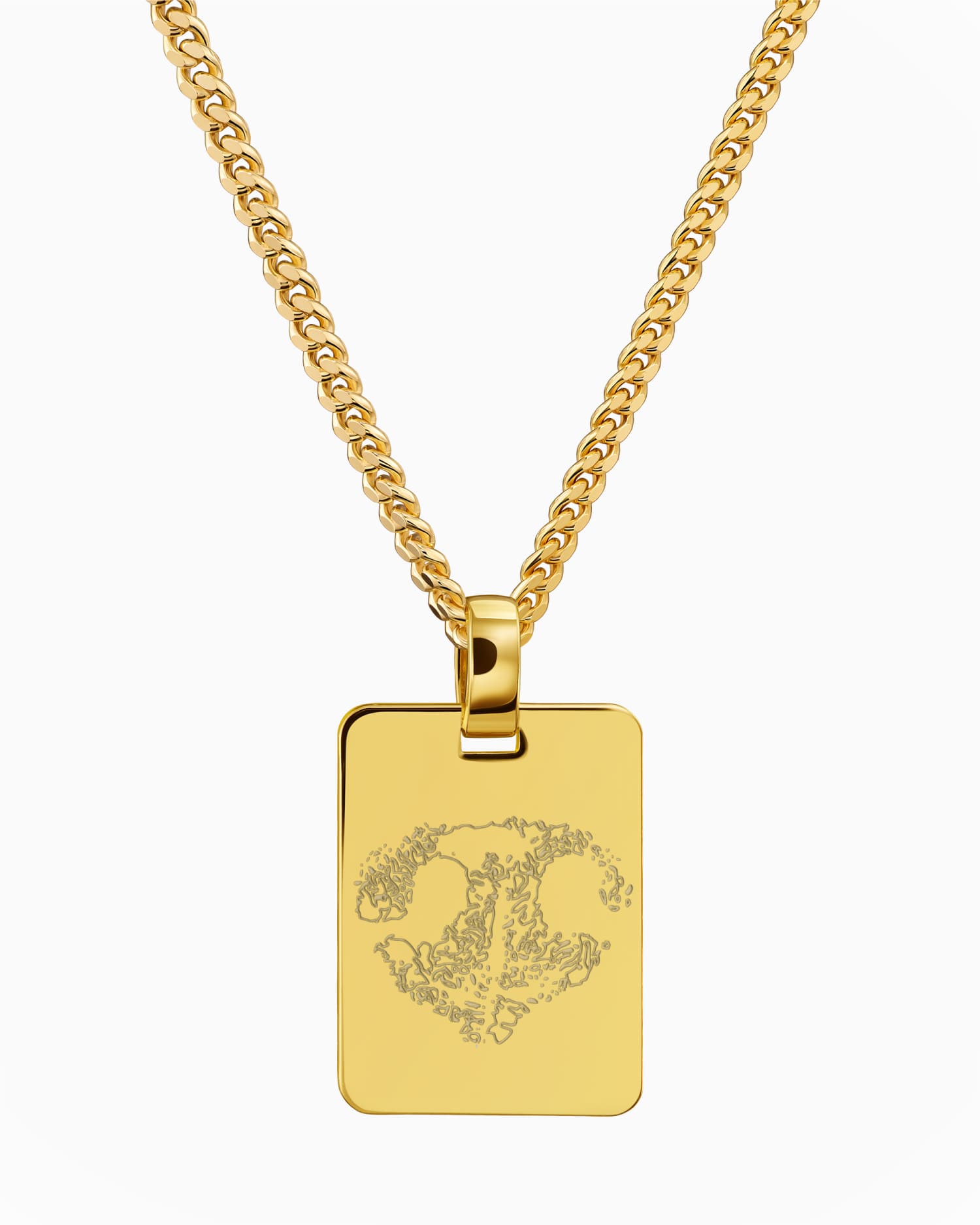 Nose print engraving plates necklace pendant rectangle