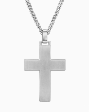 Cross necklace engraving plate pendant frosted