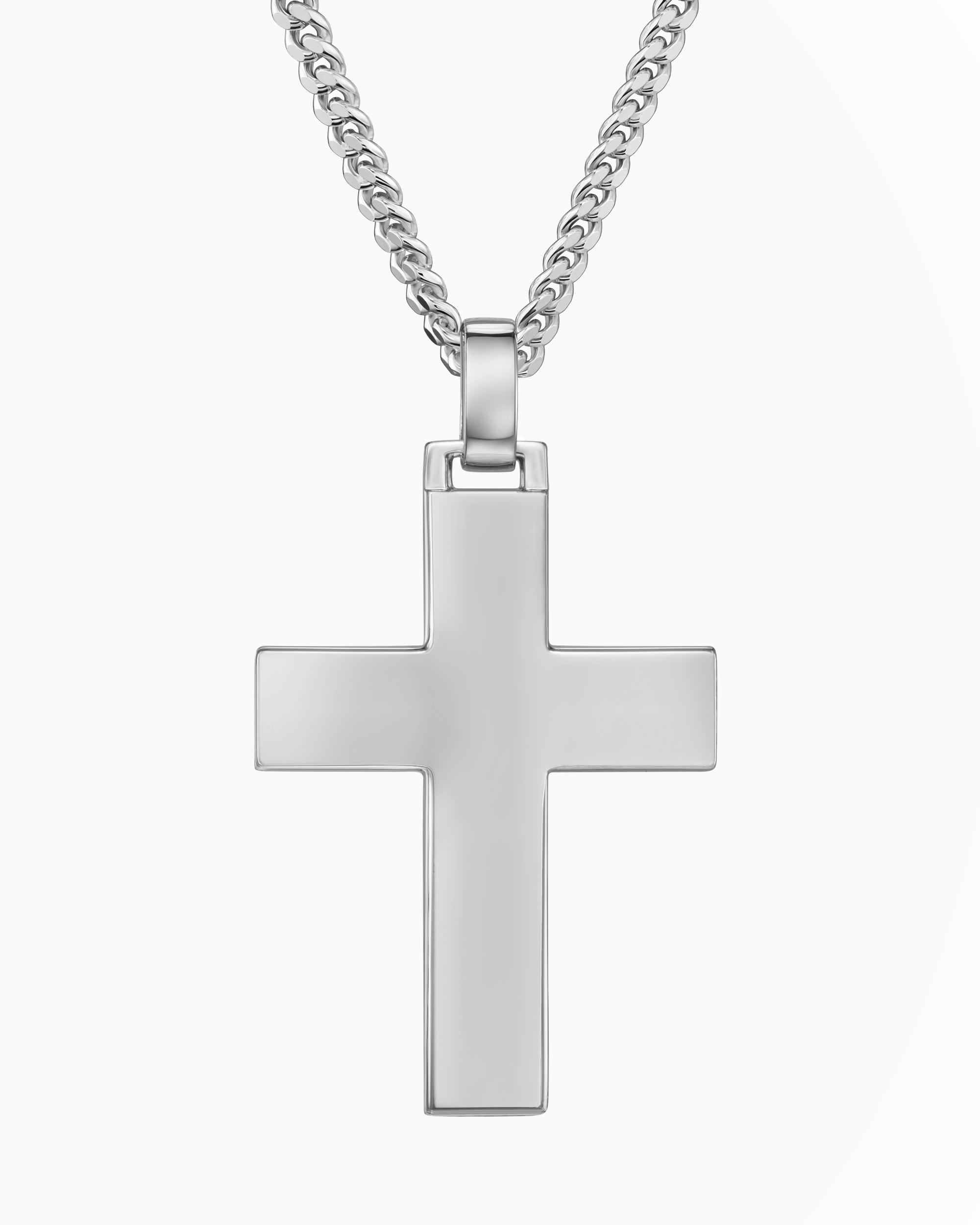 Cross necklace engraving plate pendant Polished