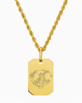 Nose print engraving plates necklace pendant octagon