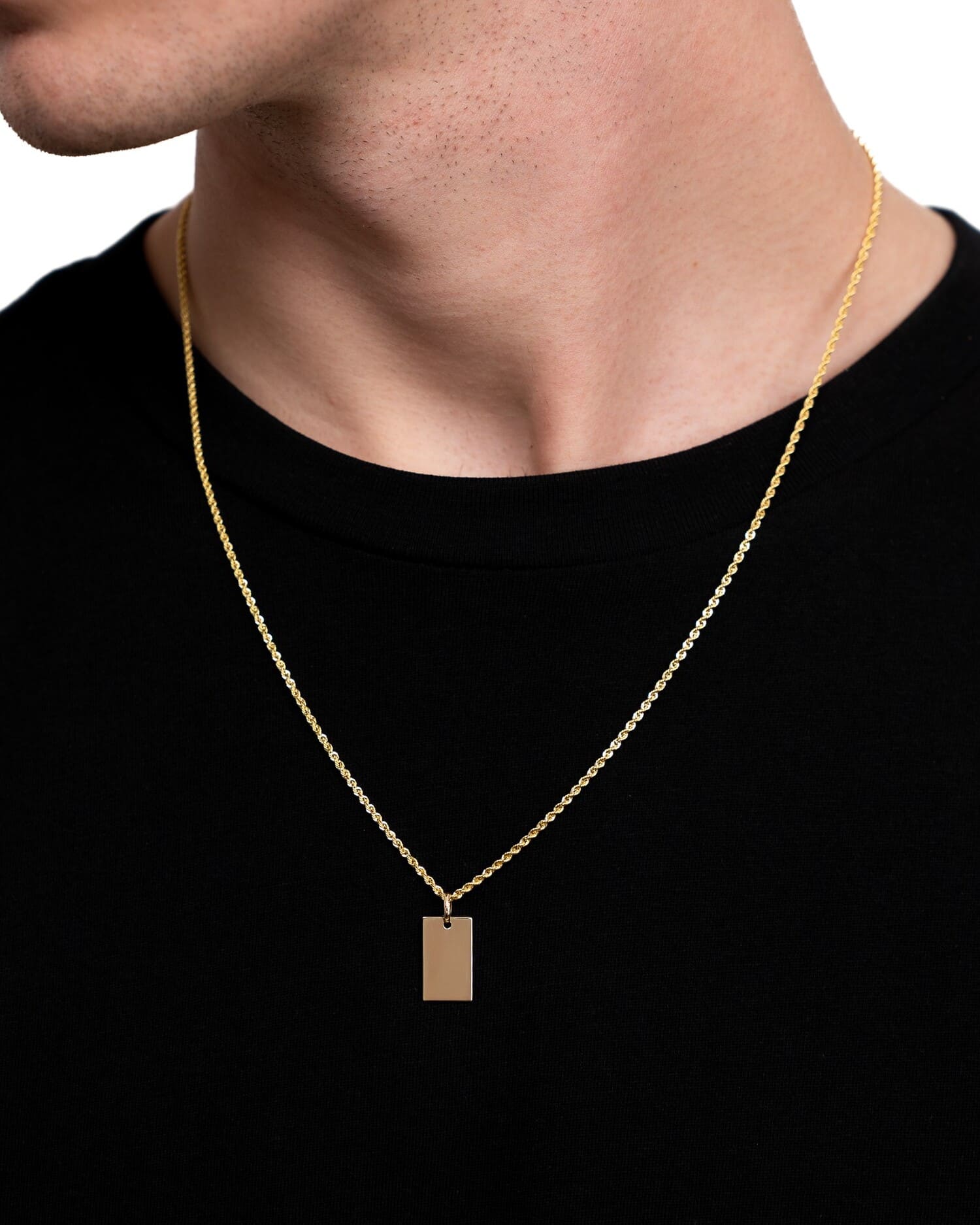Coordinates engraving plates necklace pendant rectangle