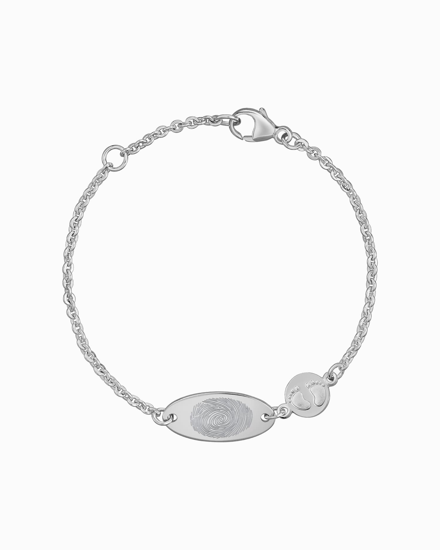 Fingerprint engraving bracelet engraving plate baby feet