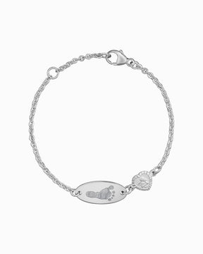 Footprint engraving bracelet Engraving plate Guardian angel