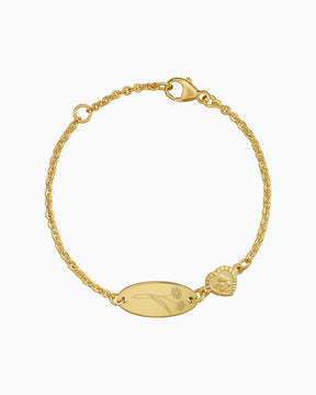 Birth flower engraving bracelet engraving plate guardian angel