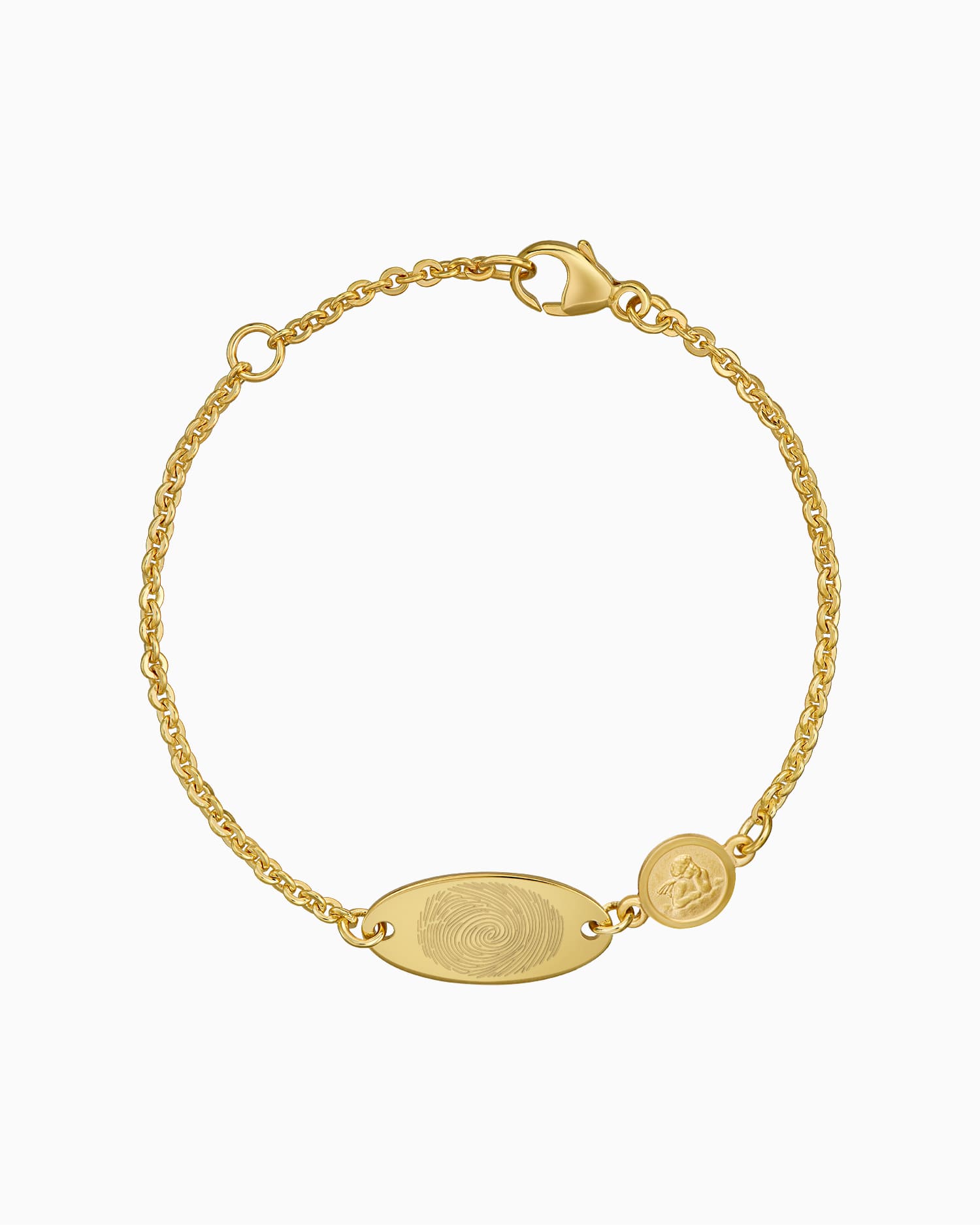 Fingerprint engraving bracelet Engraving plate Guardian angel