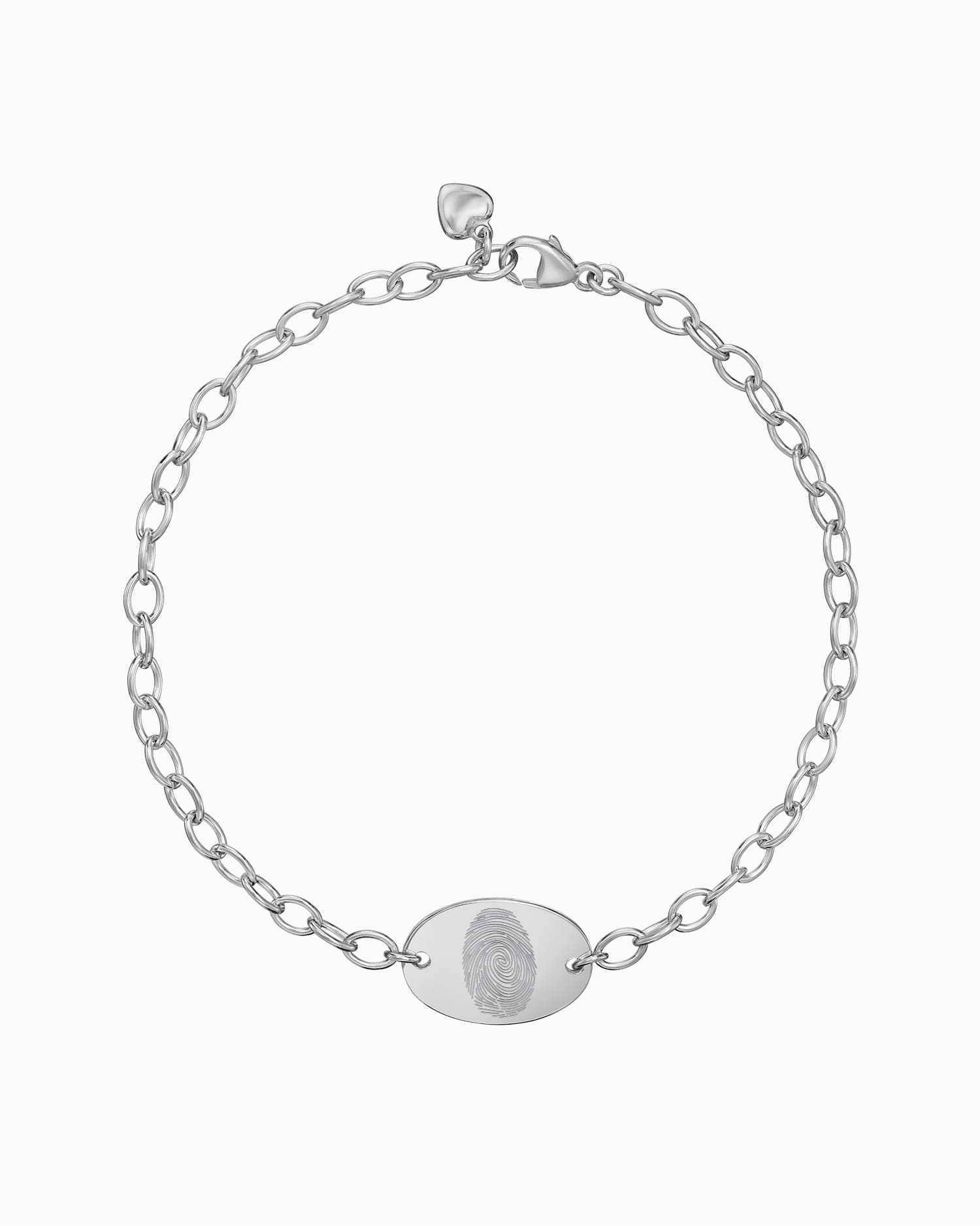 Fingerprint engraving bracelet engraving plate oval
