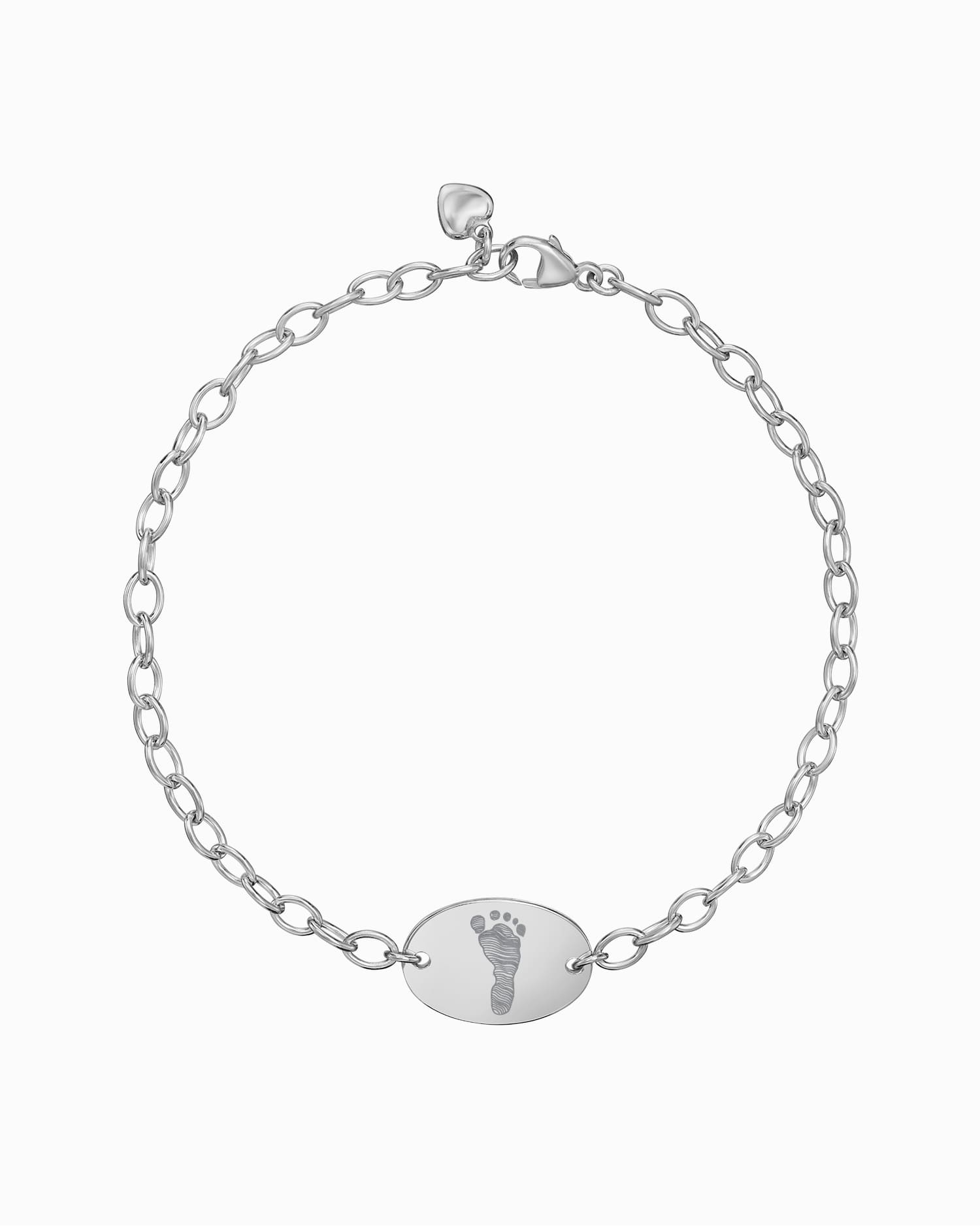 Footprint engraving bracelet engraving plate oval