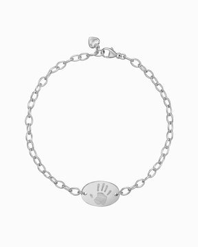 Handprint engraving bracelet engraving plate oval