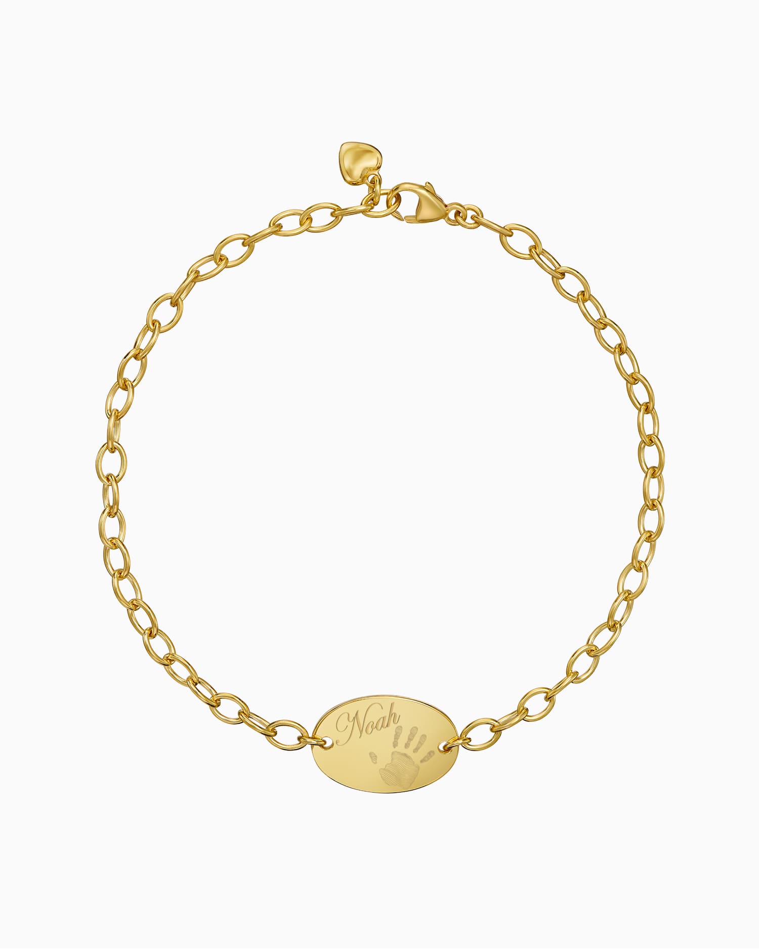 Handprint engraving bracelet engraving plate oval