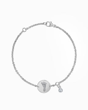 Footprint engraving bracelet engraving plate round zirconia