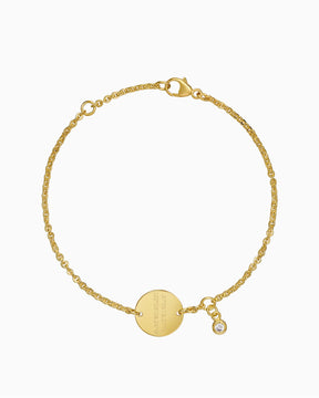 Coordinates engraving bracelet engraving plate round zirconia