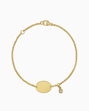 Engraving bracelet engraving plate oval zirconia