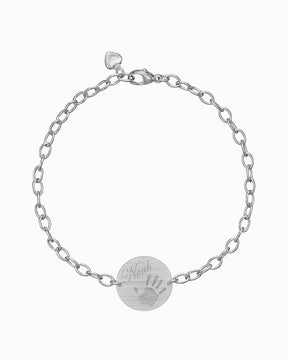 Handprint engraving bracelet engraving plate round