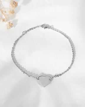 Initials engraving bracelet engraving plate heart