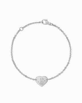 Handprint engraving bracelet engraving plate heart