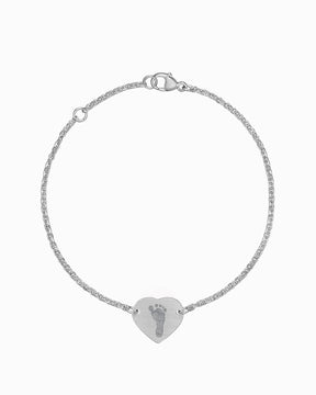 Footprint engraving bracelet engraving plate heart