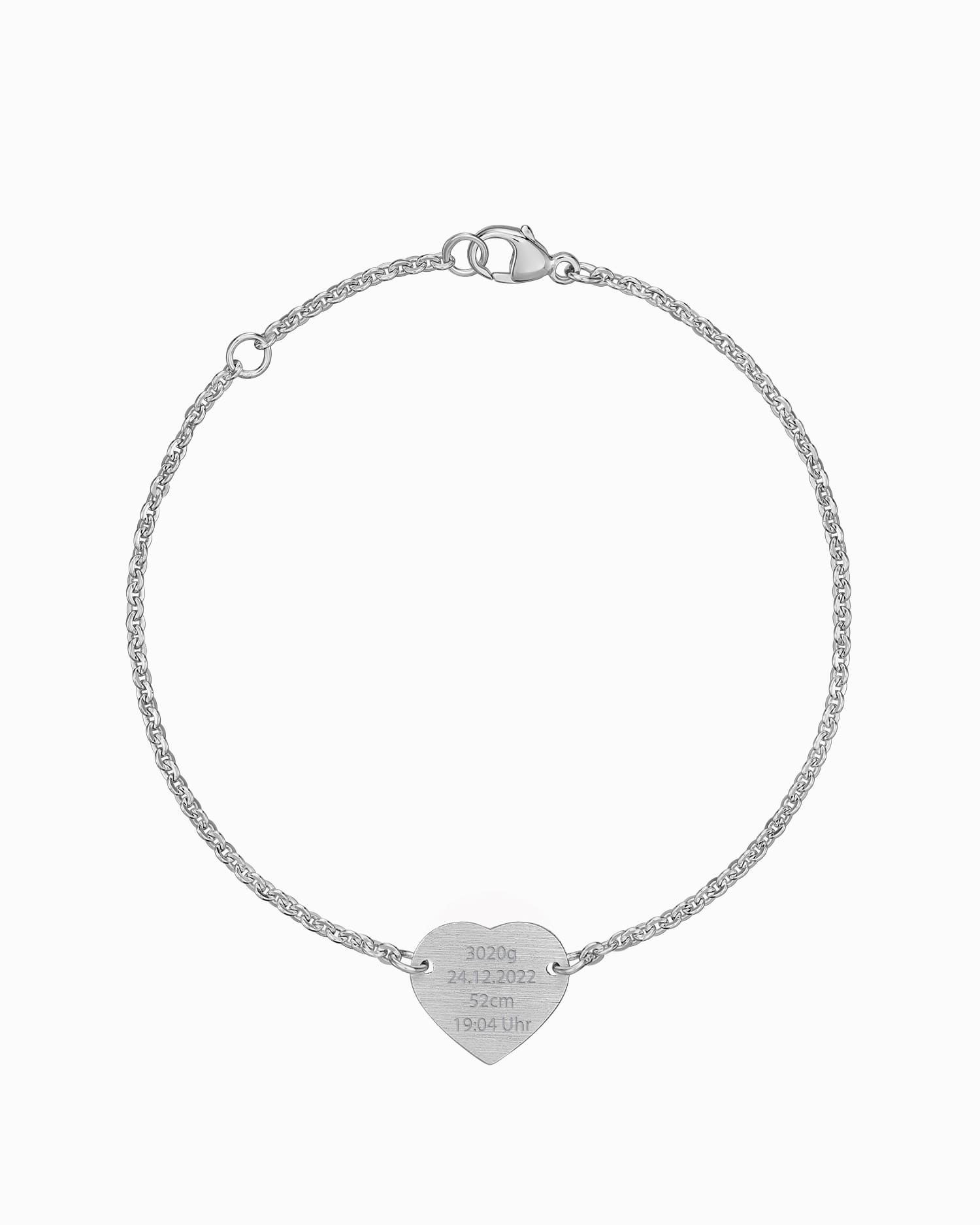 Date of birth engraving bracelet engraving plate heart