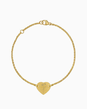 Birth flower engraving bracelet engraving plate heart