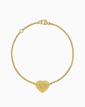 Initials engraving bracelet engraving plate heart