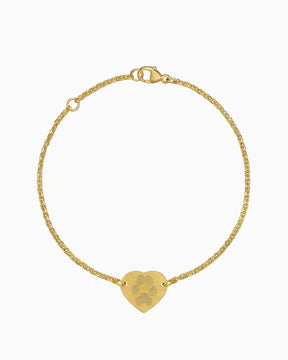 Paw print engraving bracelet engraving plate heart