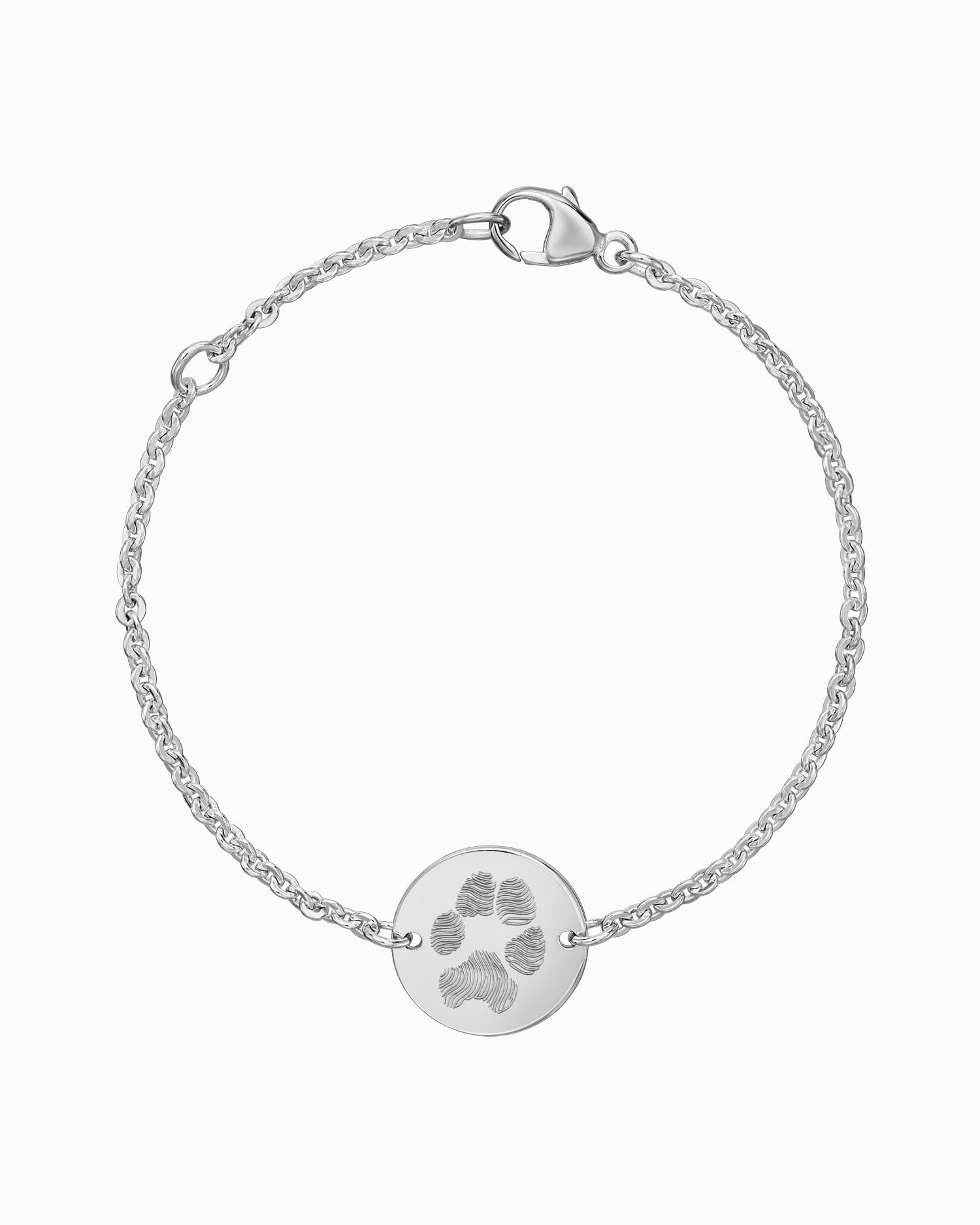 Paw print engraving bracelet engraving plate round