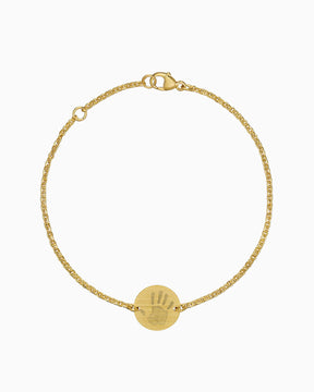 Handprint engraving bracelet engraving plate round