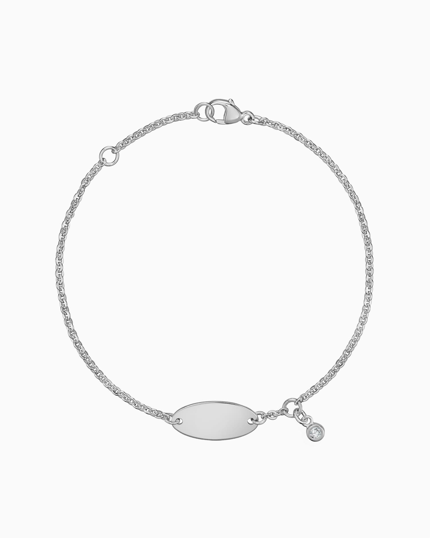 Engraving bracelet engraving plate oval zirconia