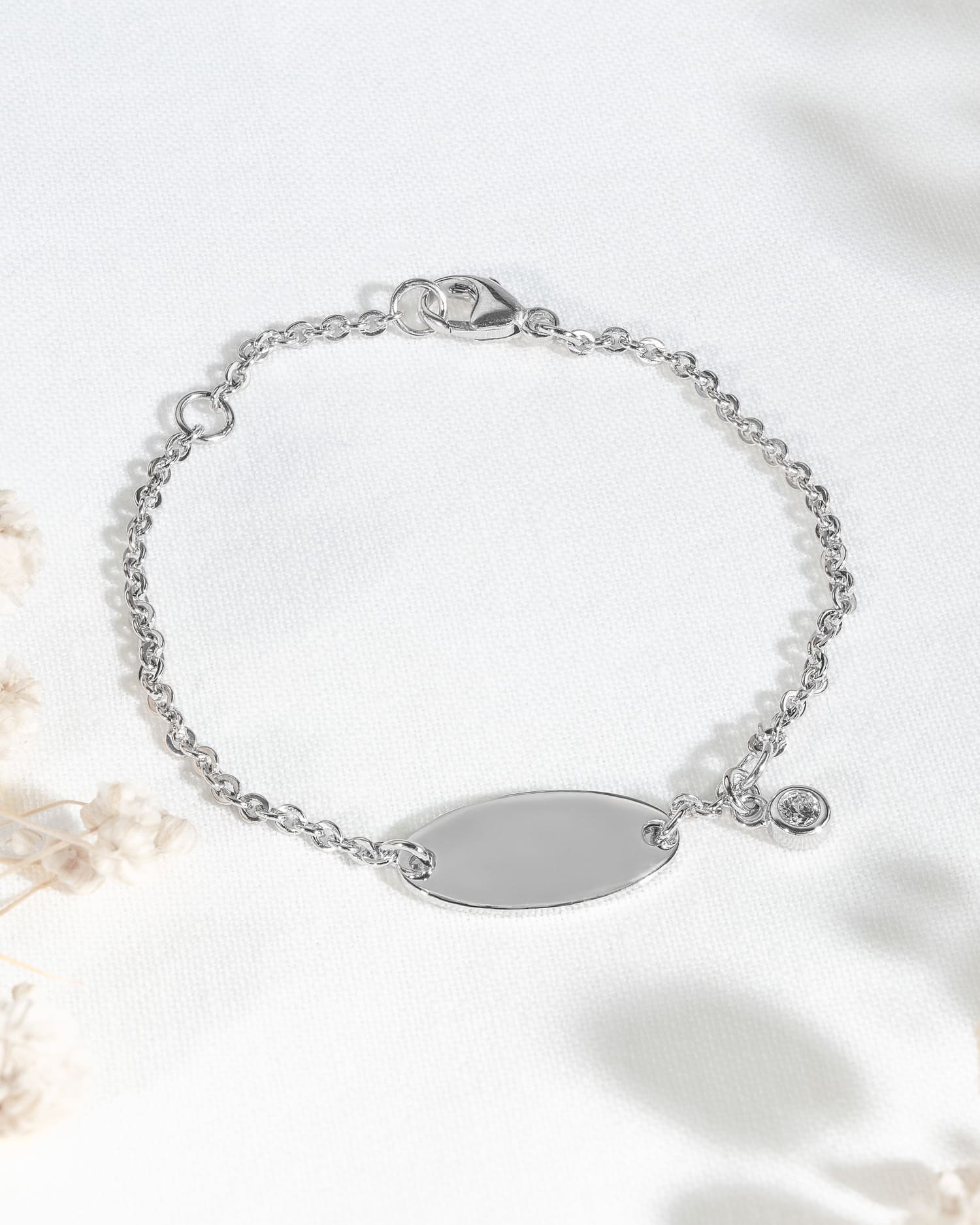 Children's symbols engraving bracelet engraving plate oval zirconia