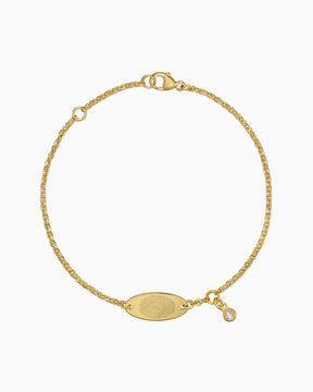 Fingerprint engraving bracelet engraving plate oval zirconia