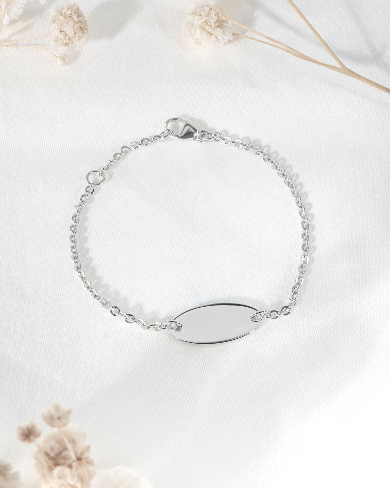 Fingerprint engraving bracelet engraving plate oval zirconia