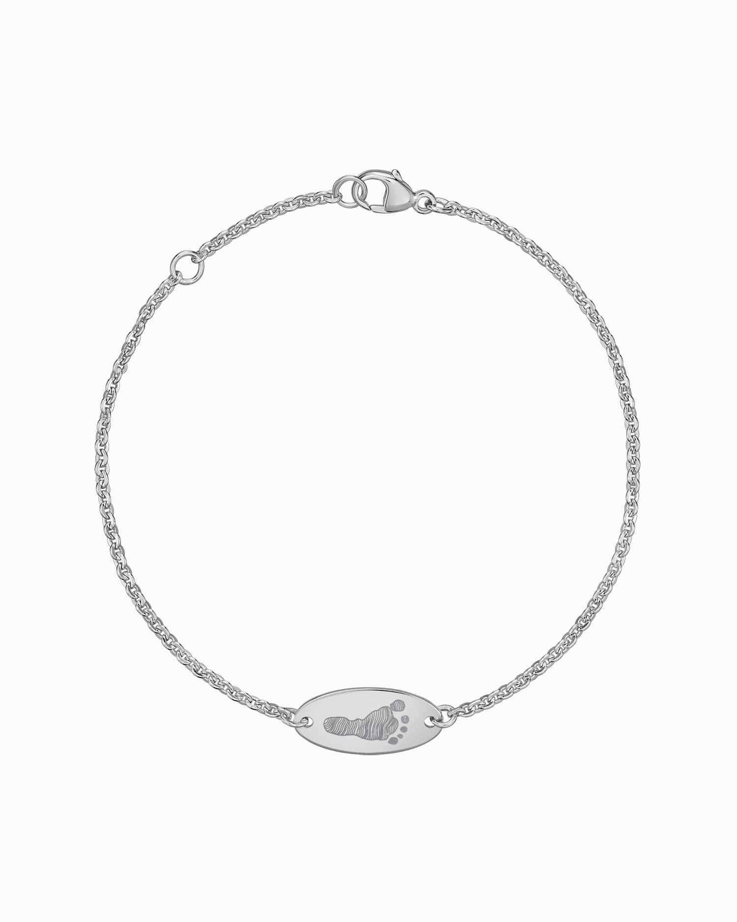 Footprint engraving bracelet engraving plate oval zirconia