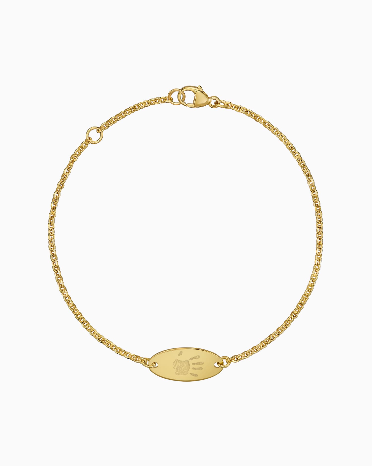 Handprint engraving bracelet engraving plate oval