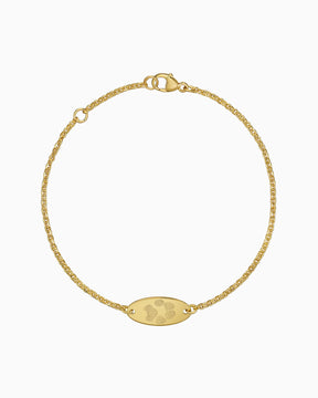 Paw print engraving bracelet engraving plate oval