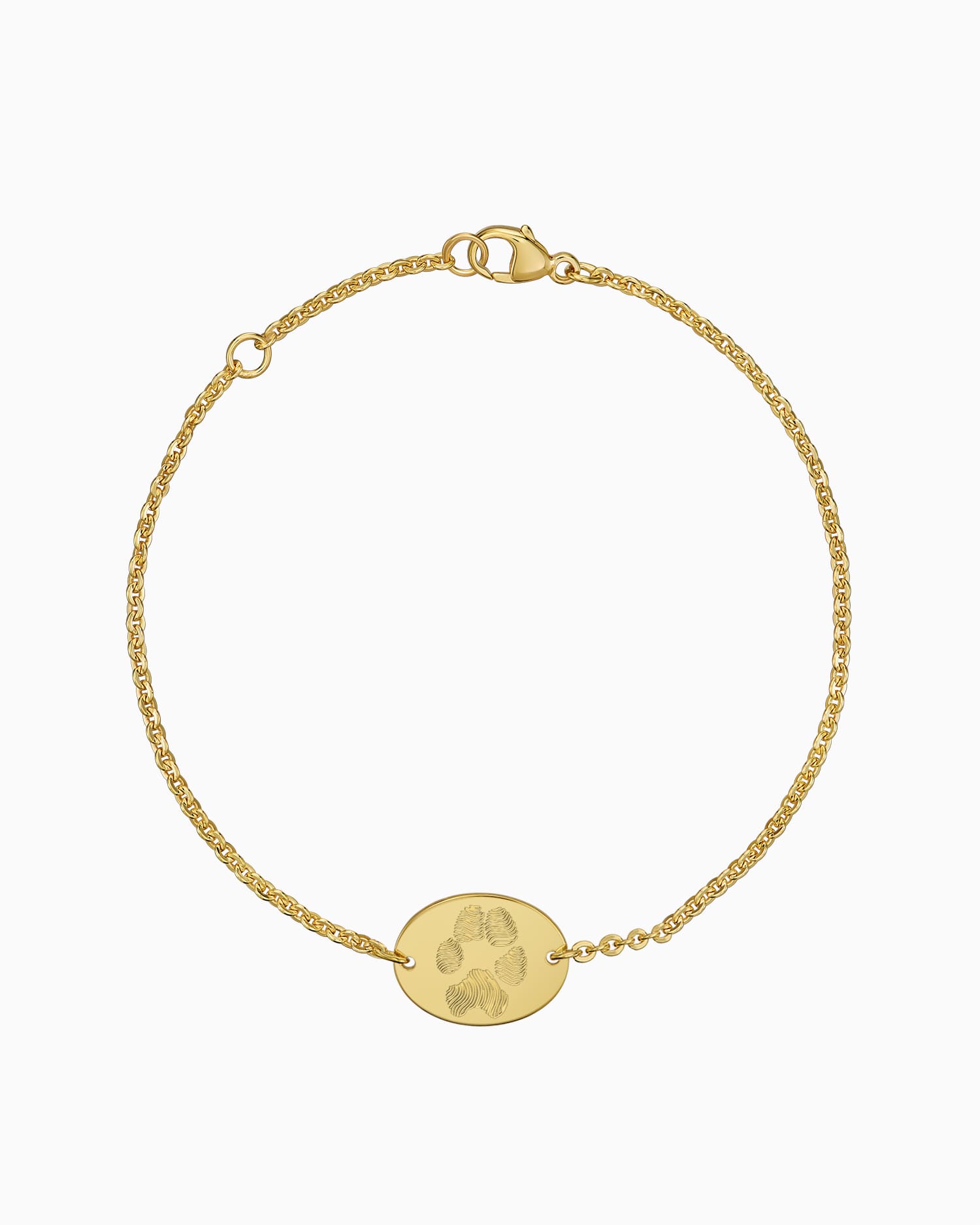Paw print engraving bracelet engraving plate oval