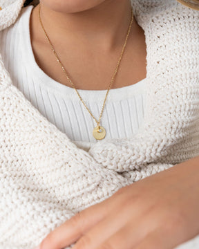 Engraving plates pendant necklace zirconia 12mm