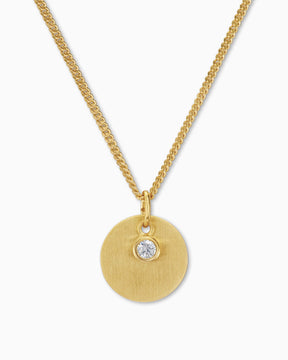 Engraving plates pendant necklace zirconia 12mm