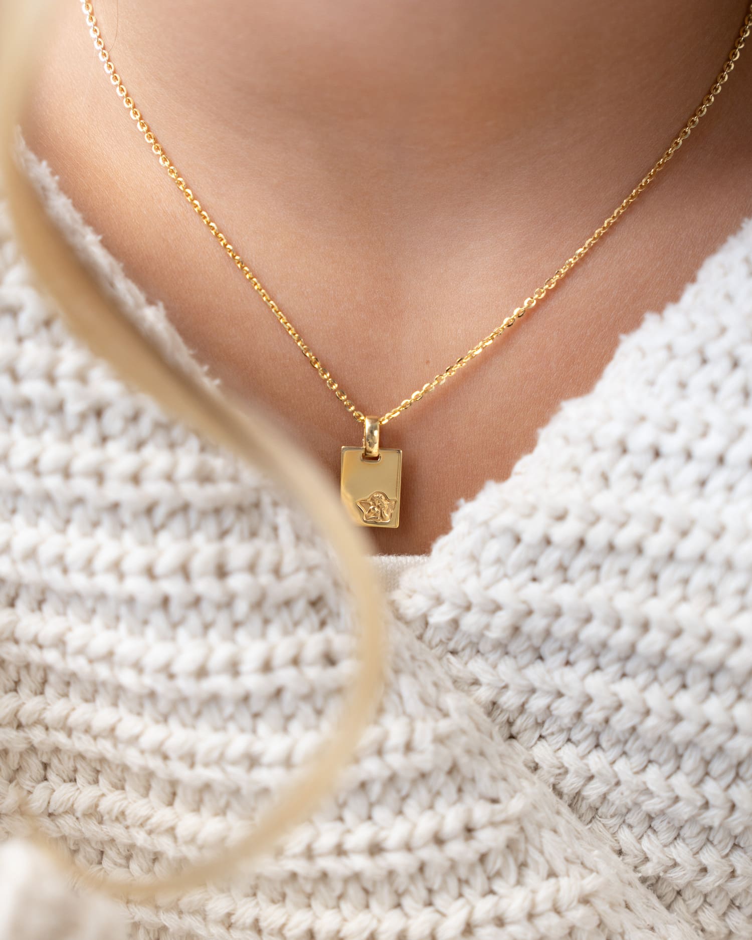 Engraving plates pendant necklace guardian angel